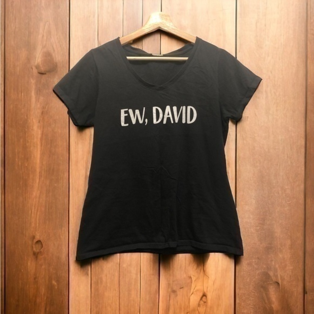 Ew David V-Neck T-Shirt Medium Women's Cotton Top - Picture 7 of 7
